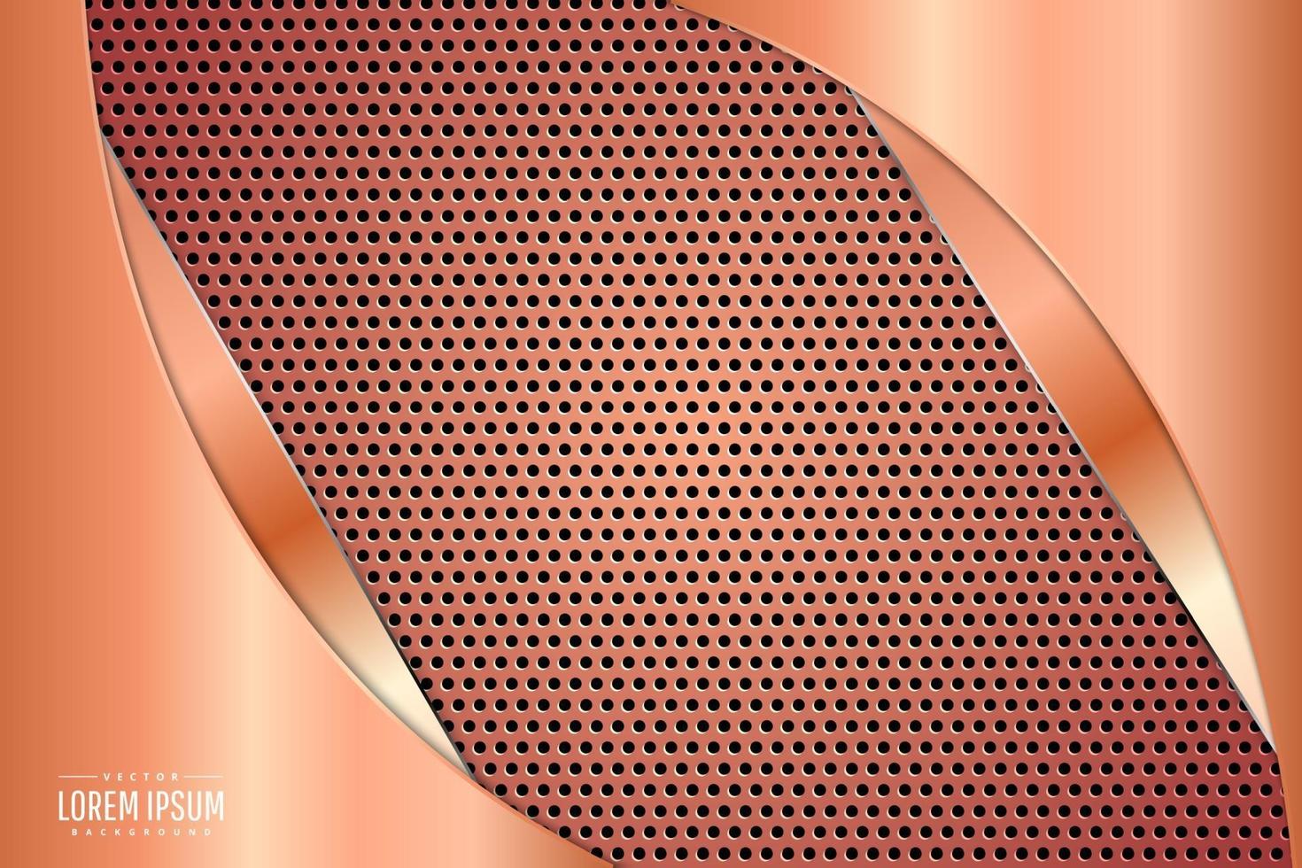 Metallic background of rose gold gradient. vector