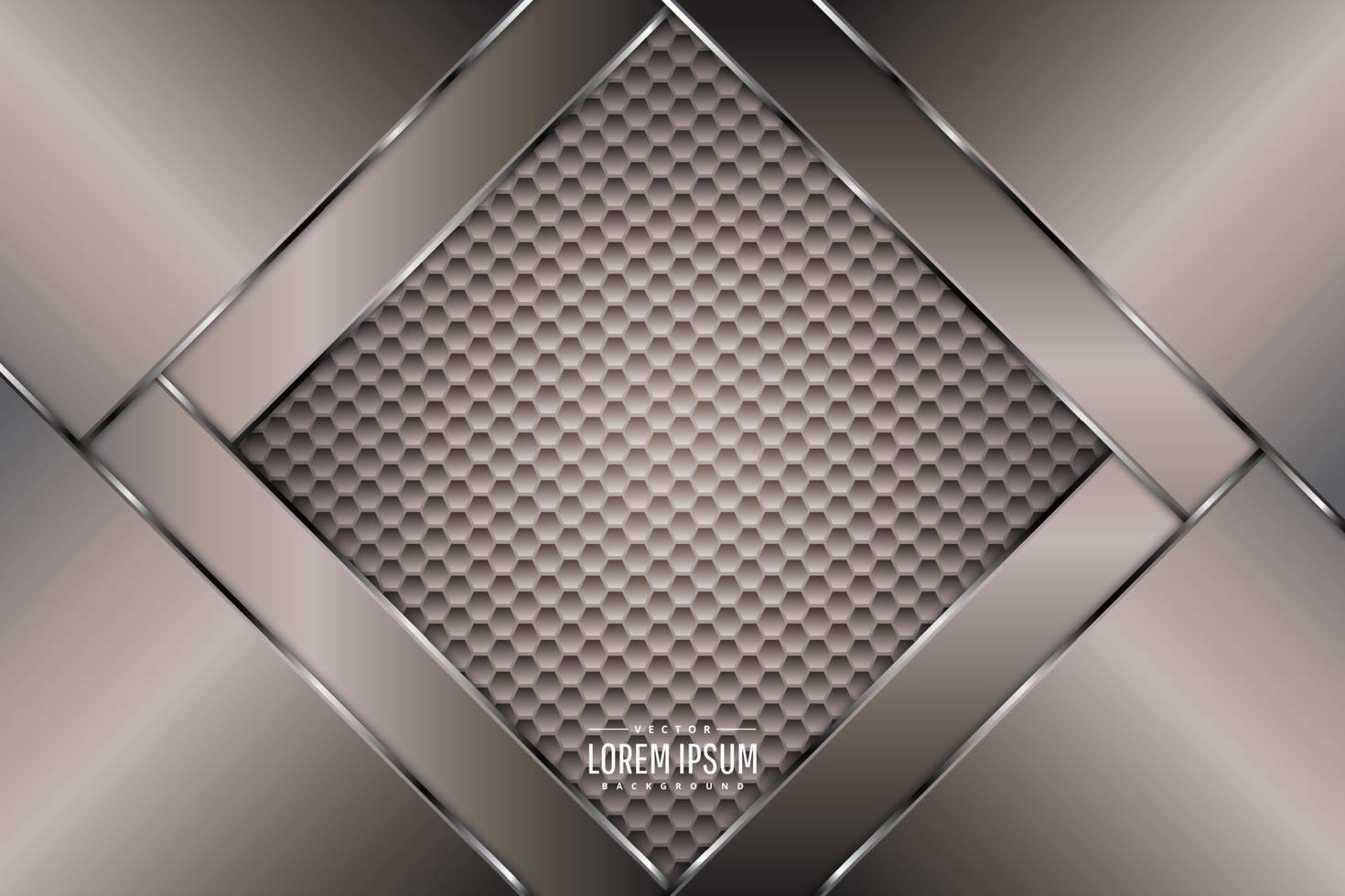 Brown and silver metallic background. vector