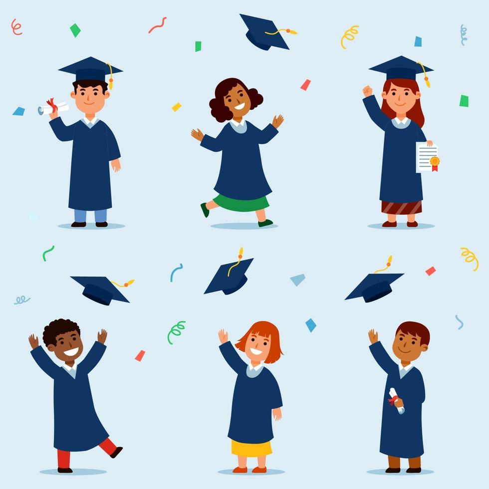 Student Graduation Character Collection vector