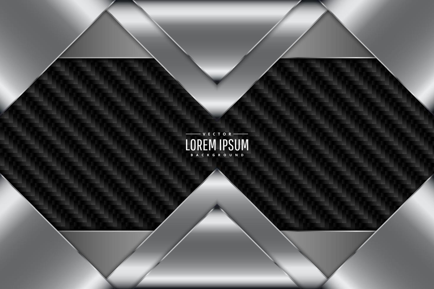 Metallic of gray with carbon fiber texture. vector