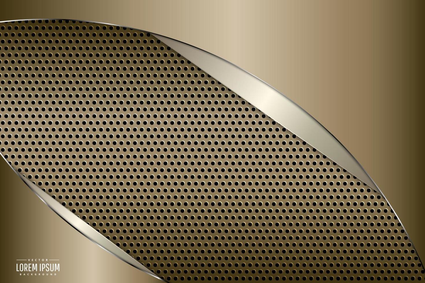 Gold and silver metallic with perforated texture. vector