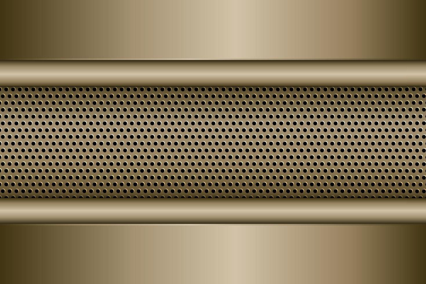 Gold metallic with perforated texture. vector