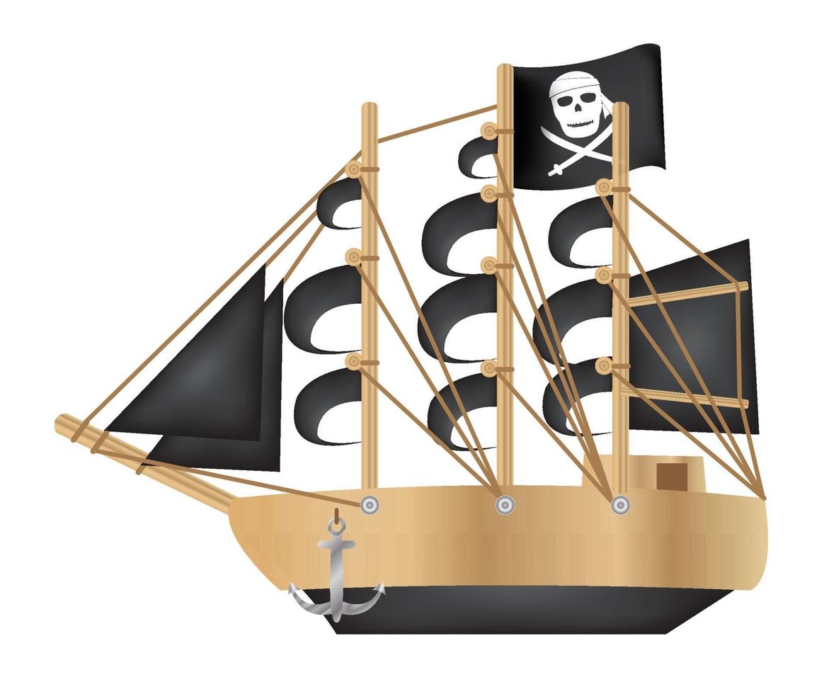 Pirate galleon illustration vector