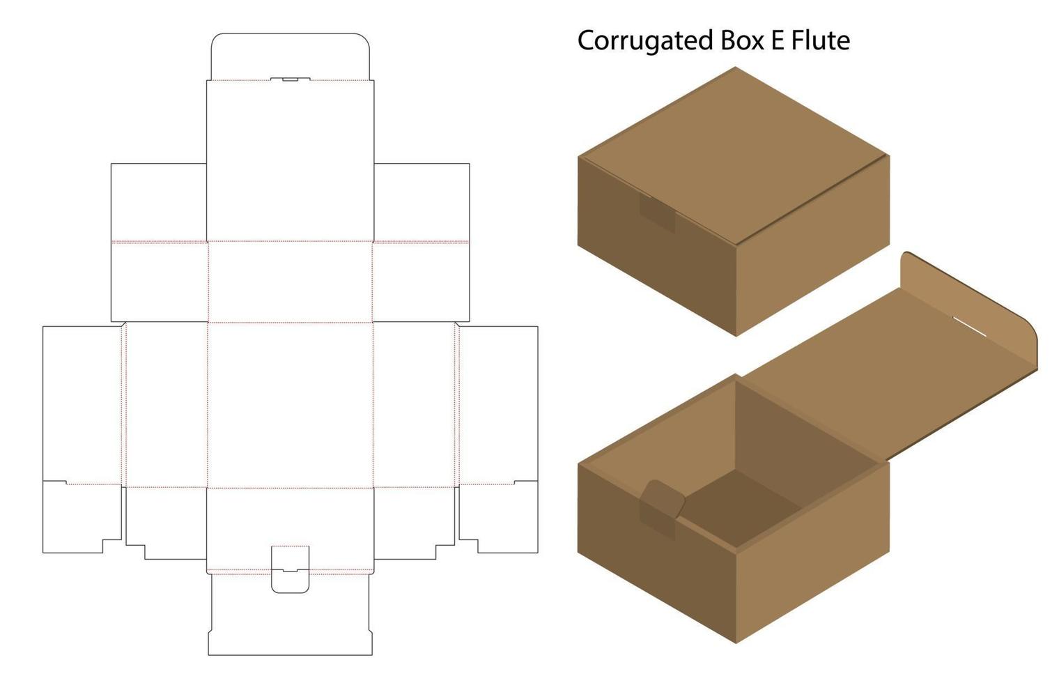 Box packaging die cut template design. 3d mock-up vector