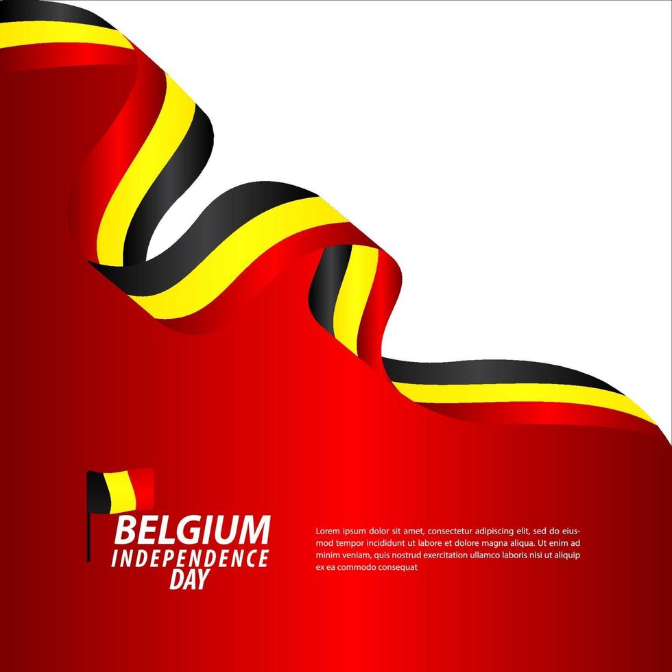 Ilustración de diseño de plantilla de vector de celebración del día de la independencia de Bélgica
