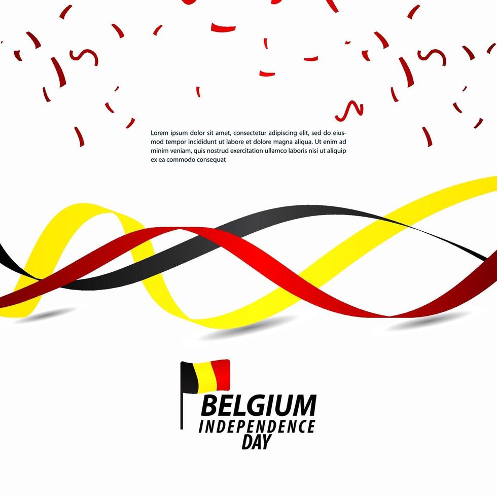 Ilustración de diseño de plantilla de vector de celebración del día de la independencia de Bélgica