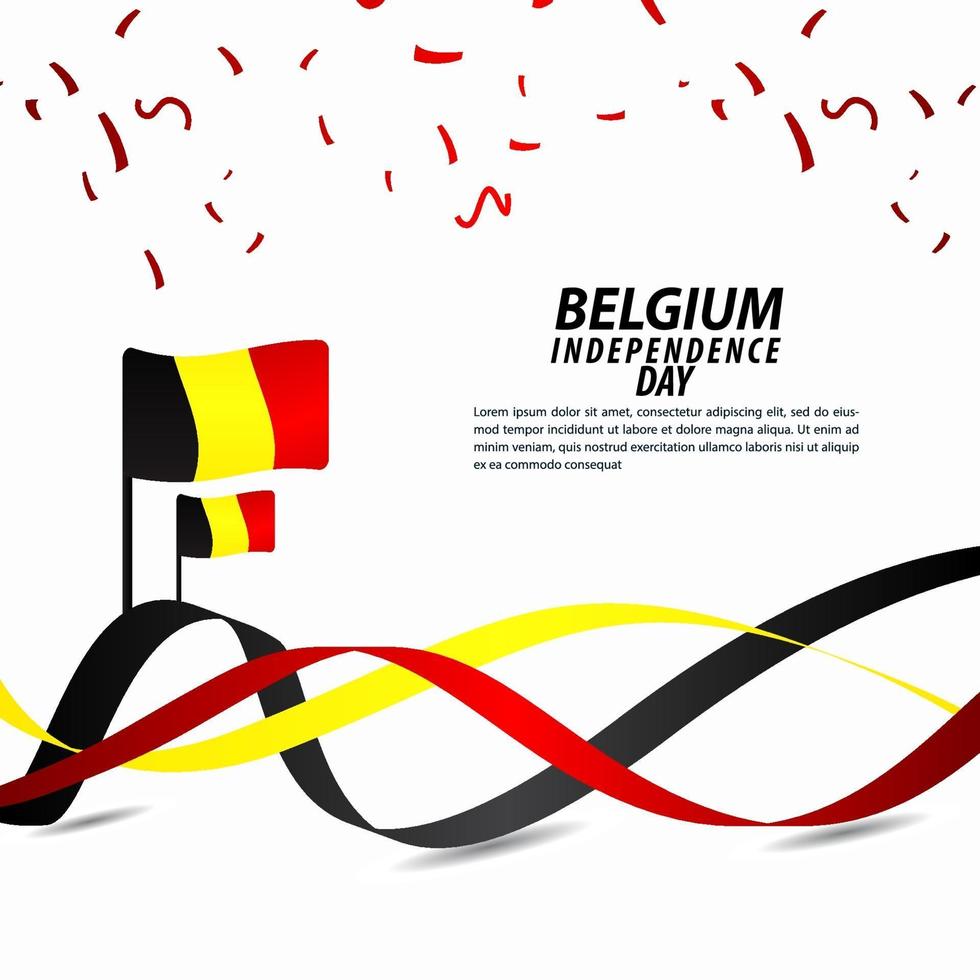 Ilustración de diseño de plantilla de vector de celebración del día de la independencia de Bélgica