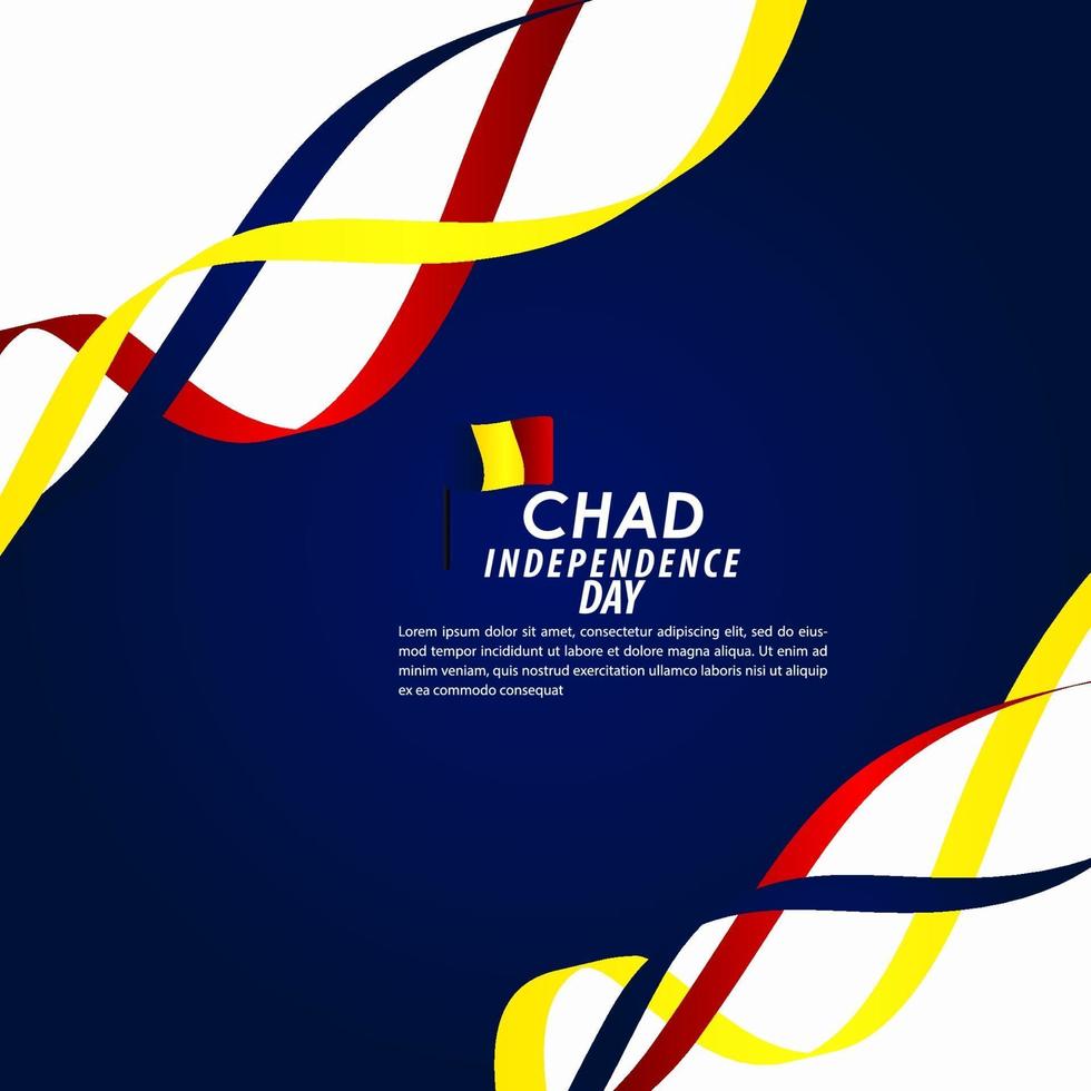 Ilustración de diseño de plantilla de vector de celebración del día de la independencia de Chad