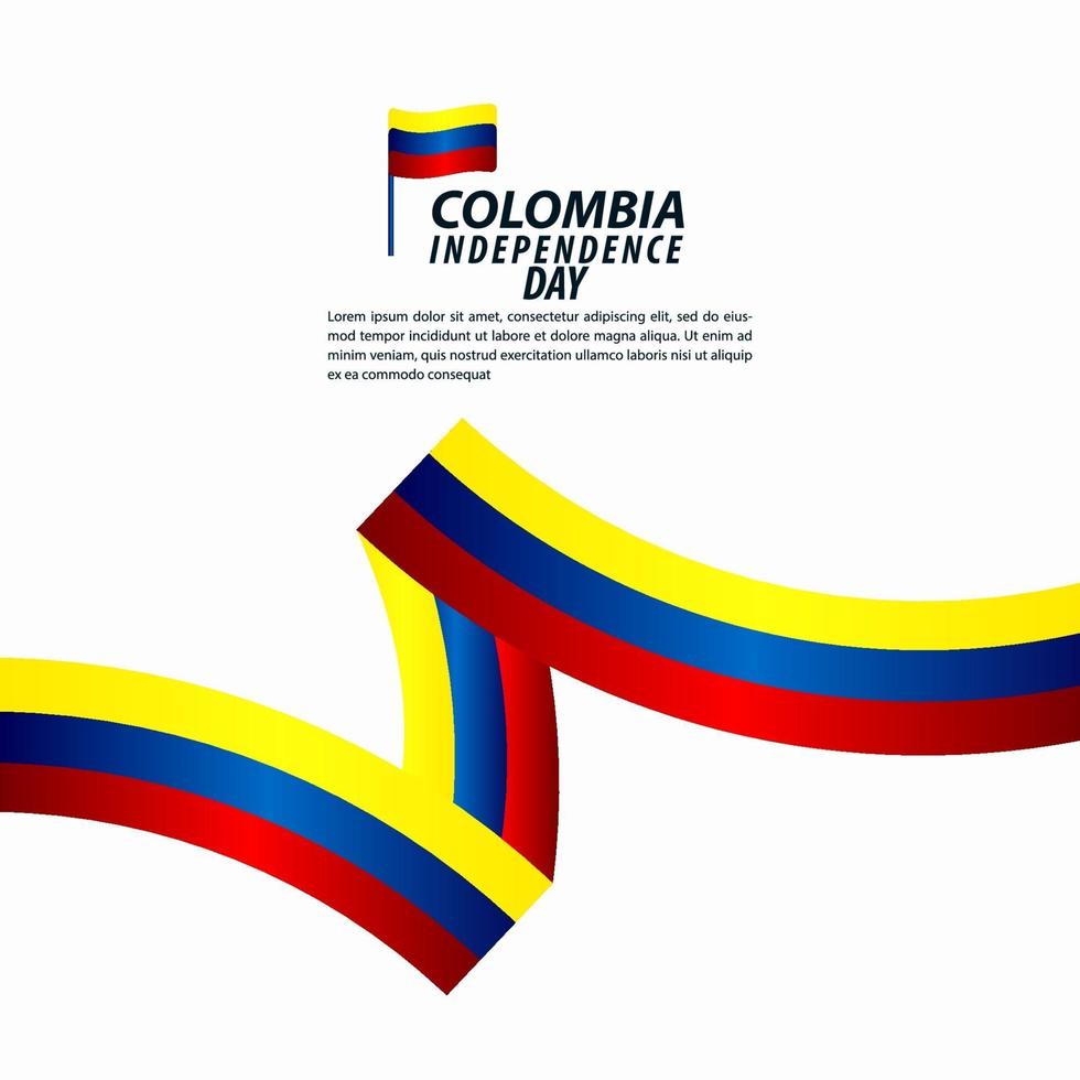 Ilustración de diseño de plantilla de vector de celebración del día de la independencia de Colombia