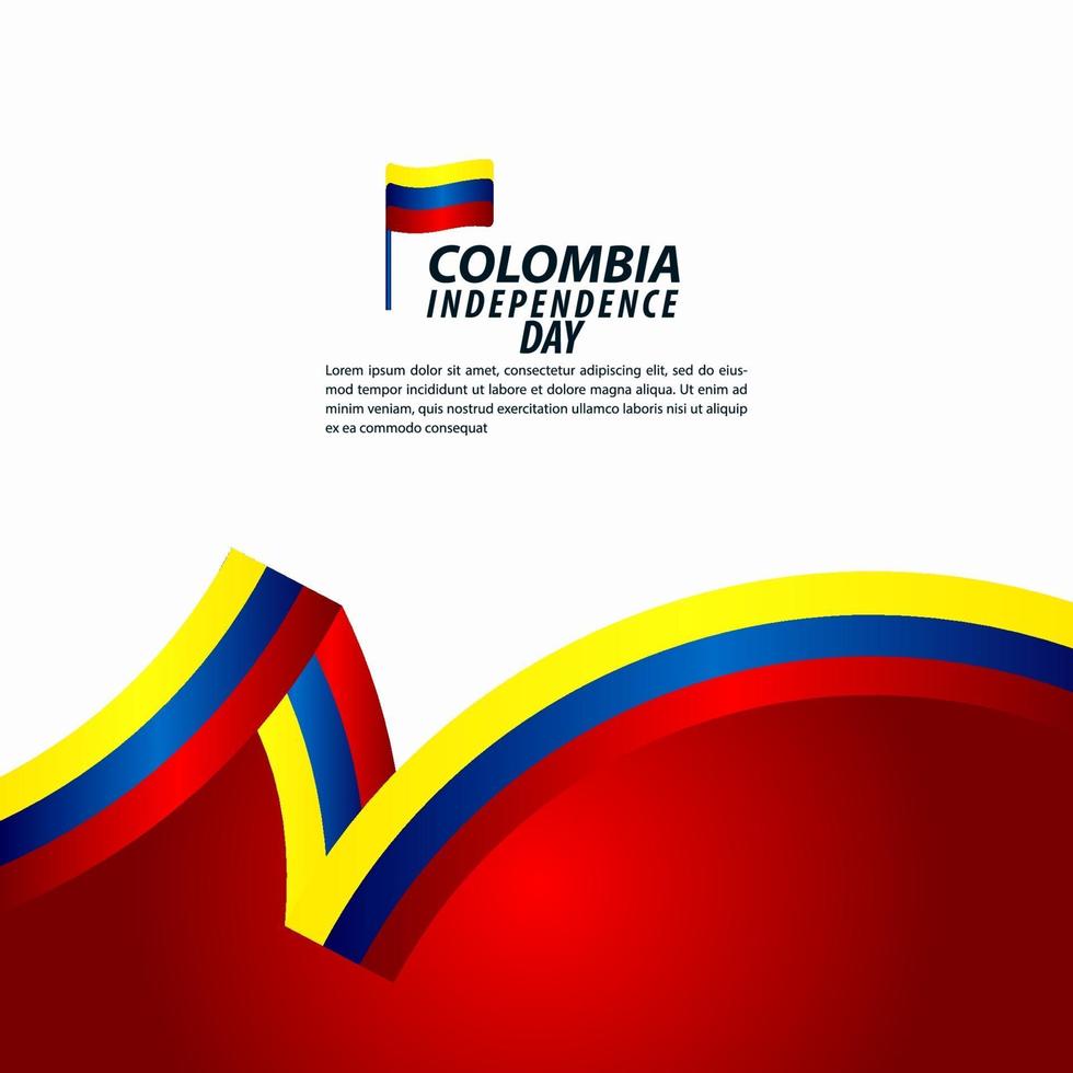 Ilustración de diseño de plantilla de vector de celebración del día de la independencia de Colombia