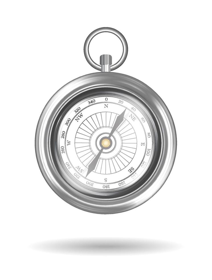 real steel compass on a white background vector