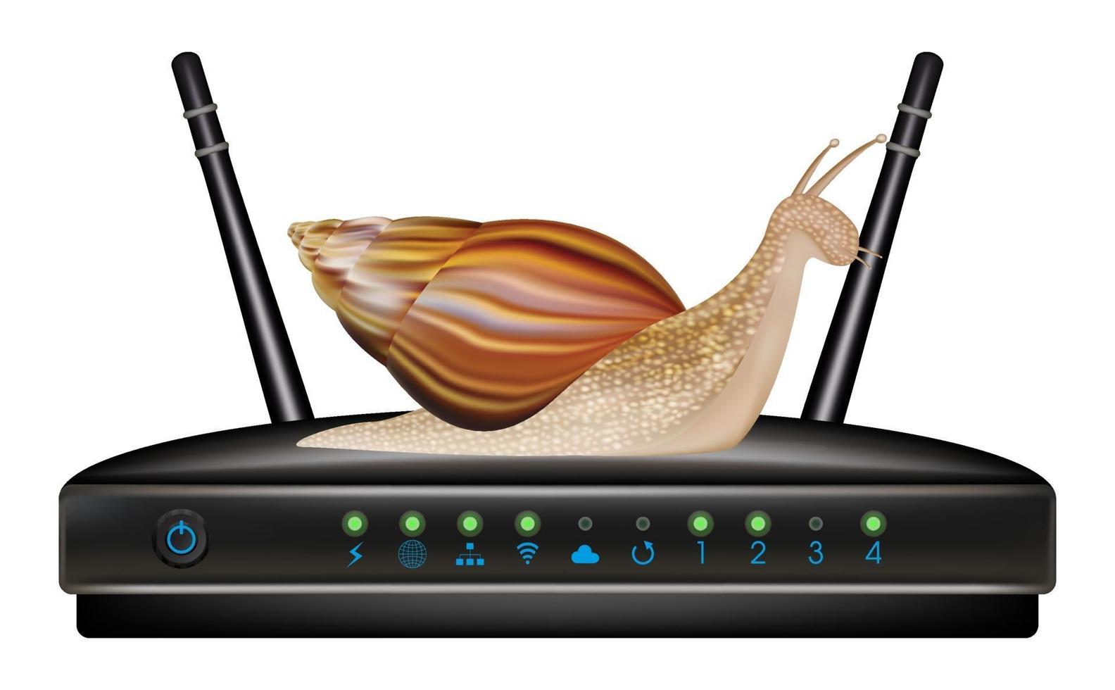 slow speed router with snail vector