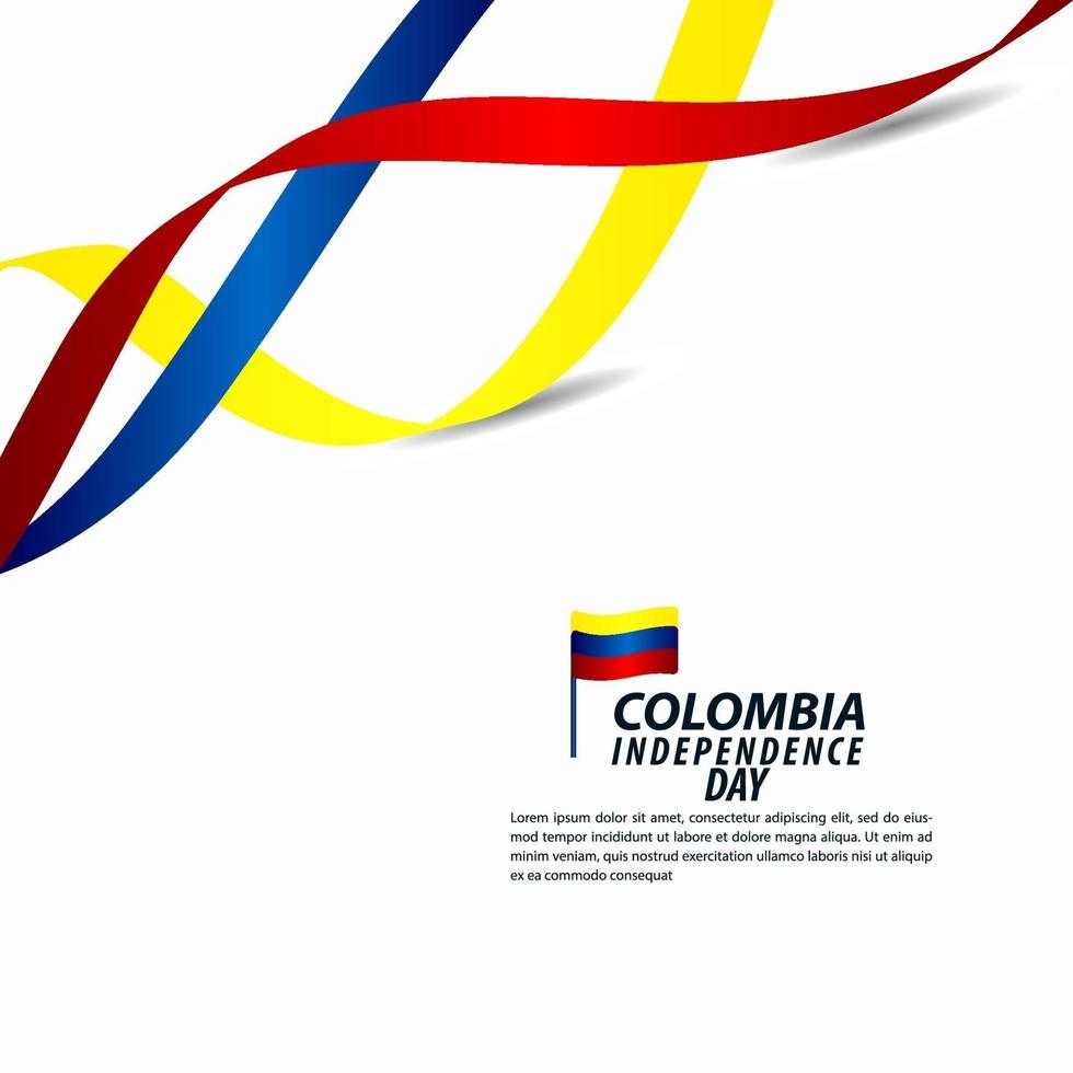 Ilustración de diseño de plantilla de vector de celebración del día de la independencia de Colombia