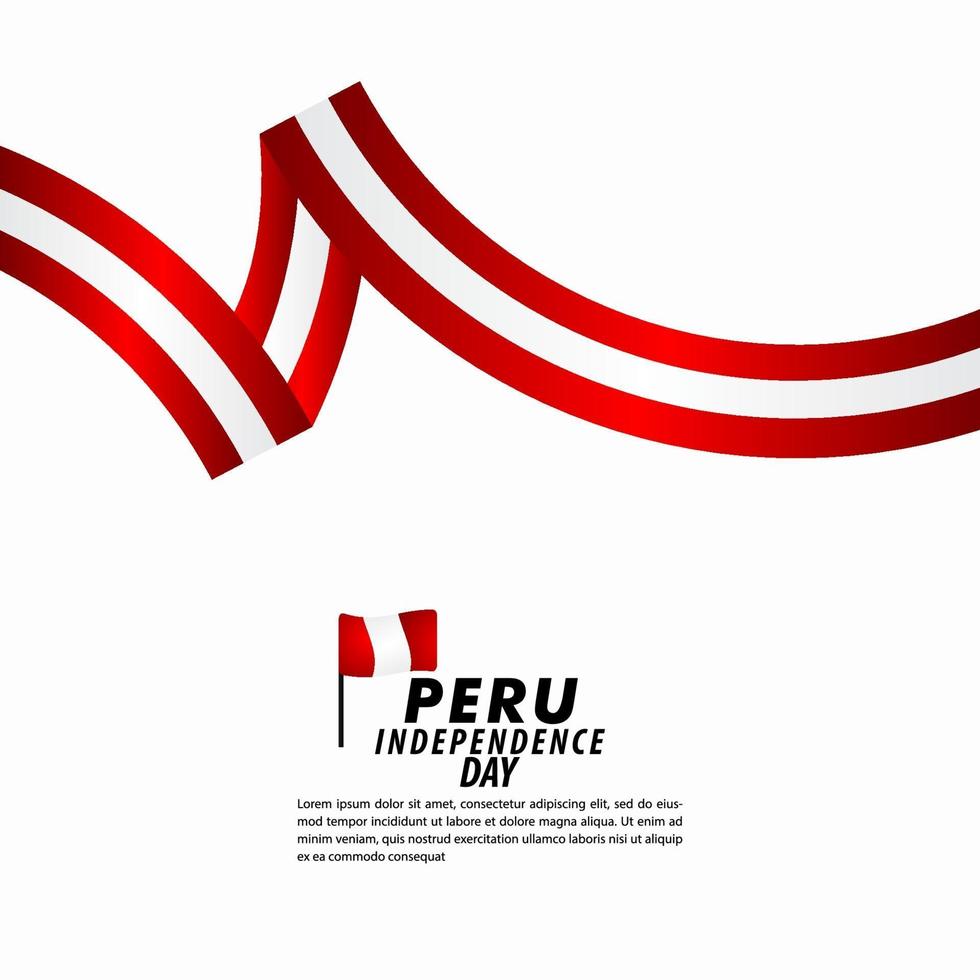 Ilustración de diseño de plantilla de vector de celebración del día de la independencia de Perú