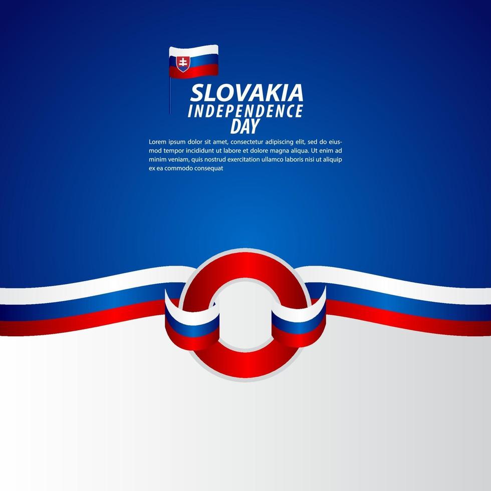 Ilustración de diseño de plantilla de vector de celebración del día de la independencia de Eslovaquia