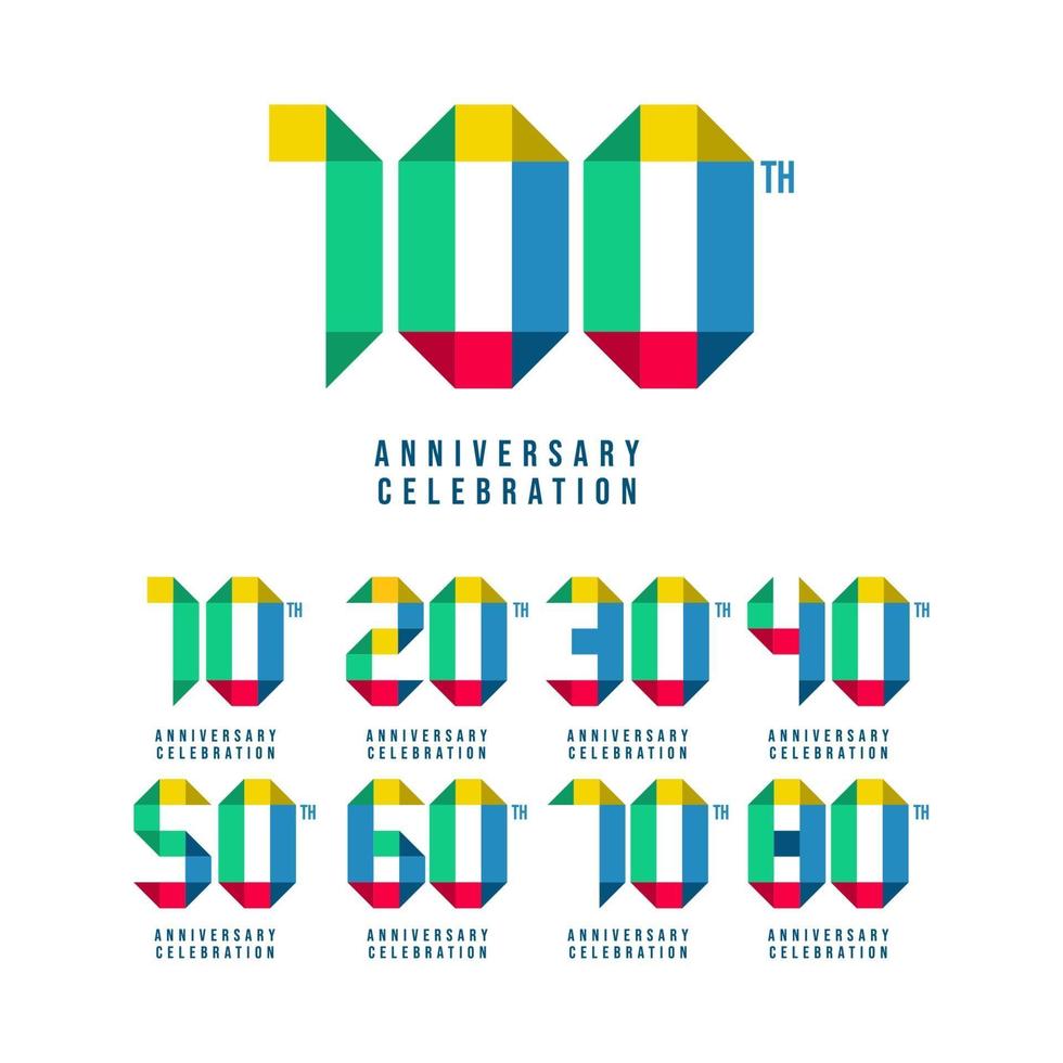 100 Th Anniversary Set Celebration Vector Template Design Illustration
