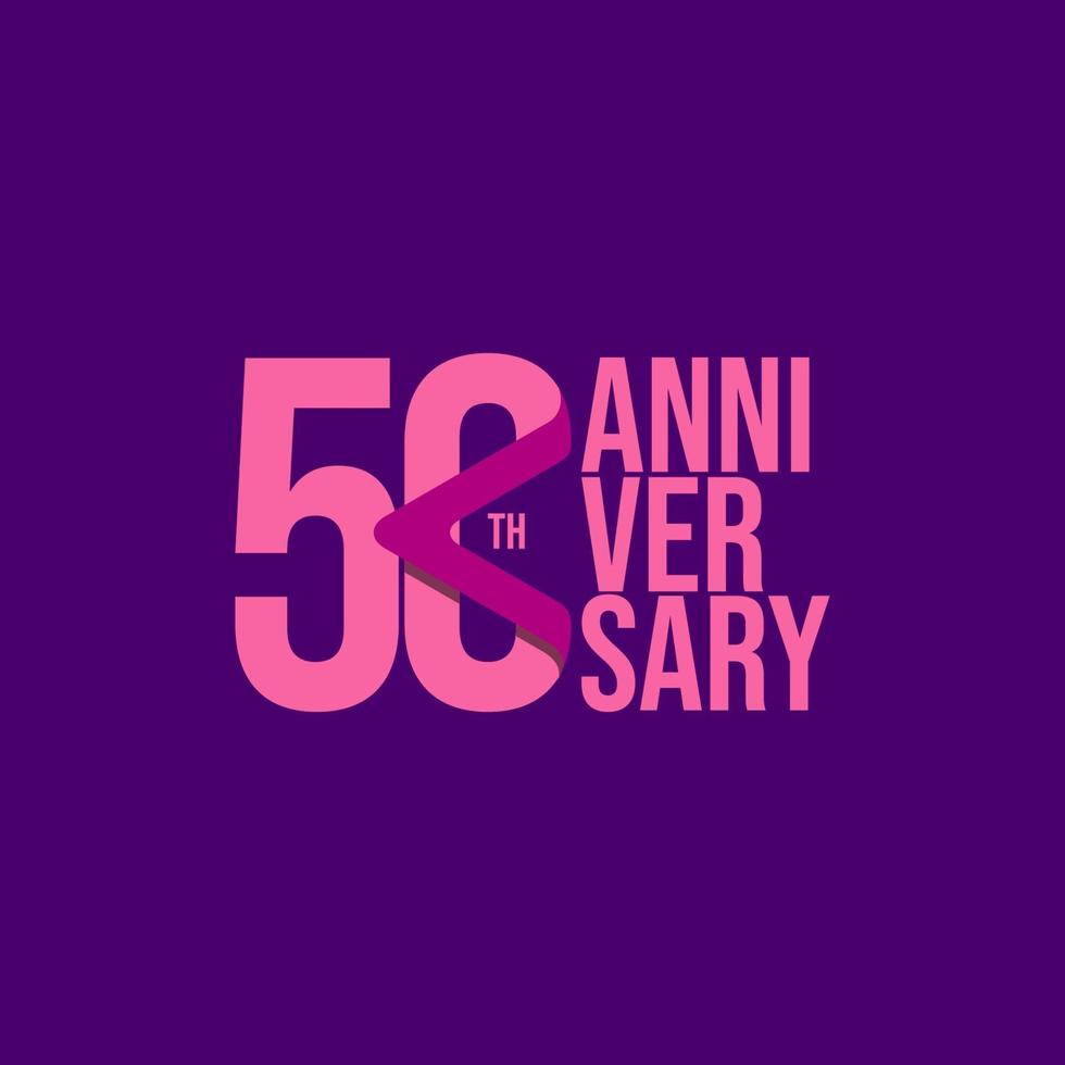 Ilustración de diseño de plantilla de vector de celebración de 50 aniversario