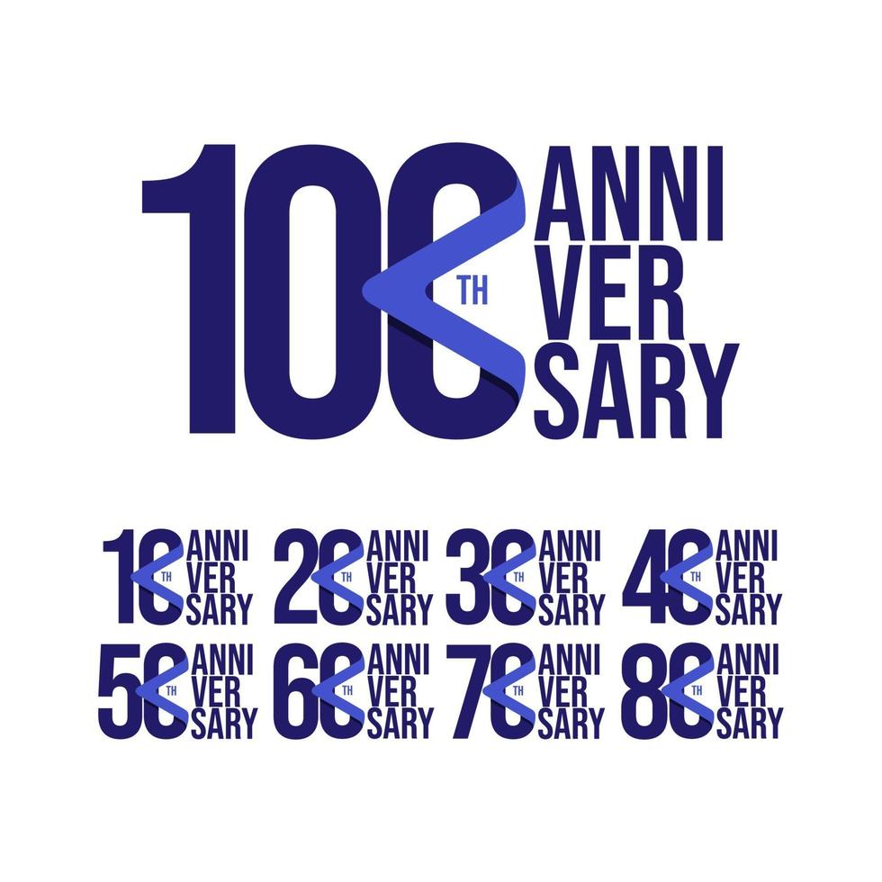 100 Th Anniversary Set Celebration Vector Template Design Illustration