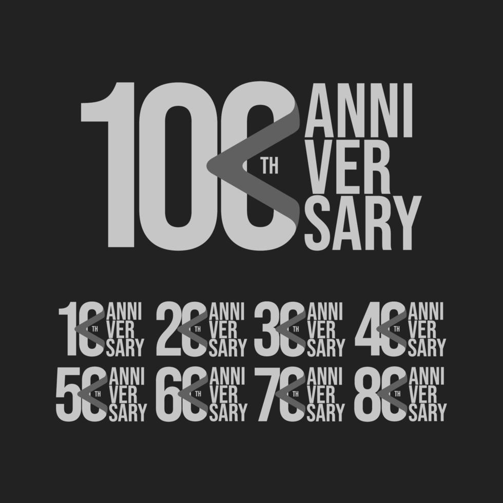 100 Th Anniversary Set Celebration Vector Template Design Illustration