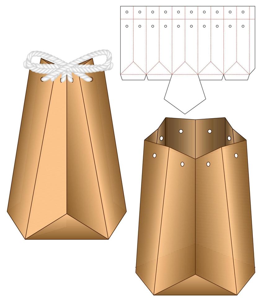 Box packaging die cut template design. 3d mock-up vector