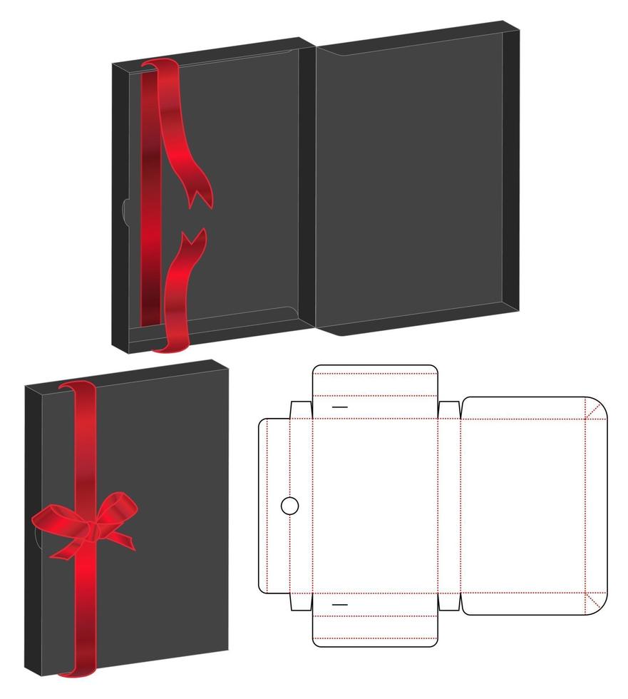 diseño de plantilla troquelada de embalaje de caja. Maqueta 3d vector