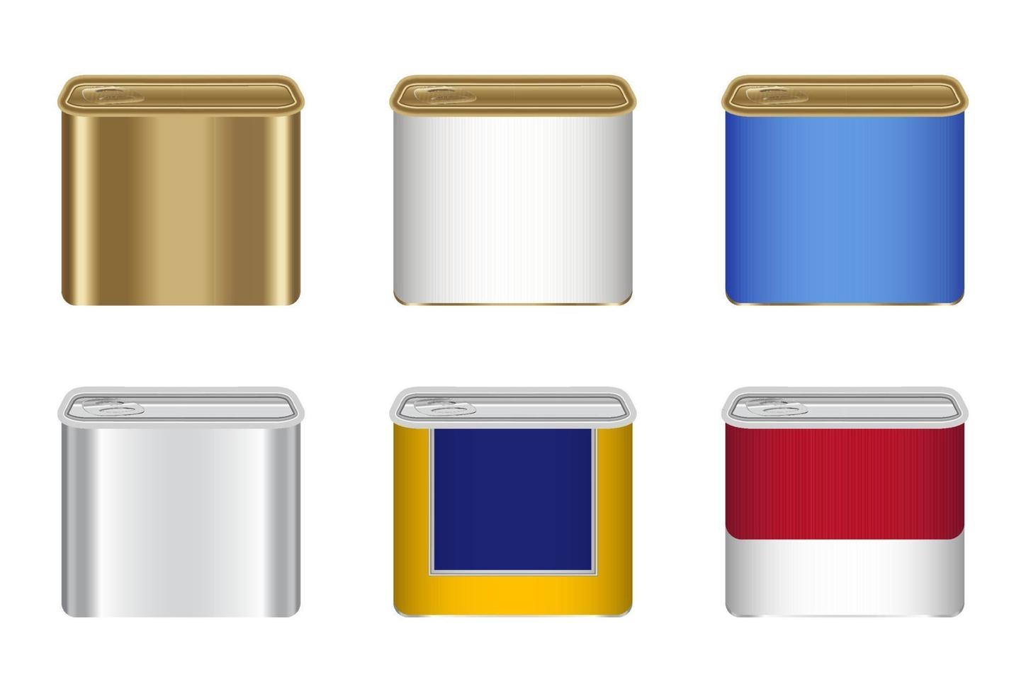 set of a steel canned food box vector