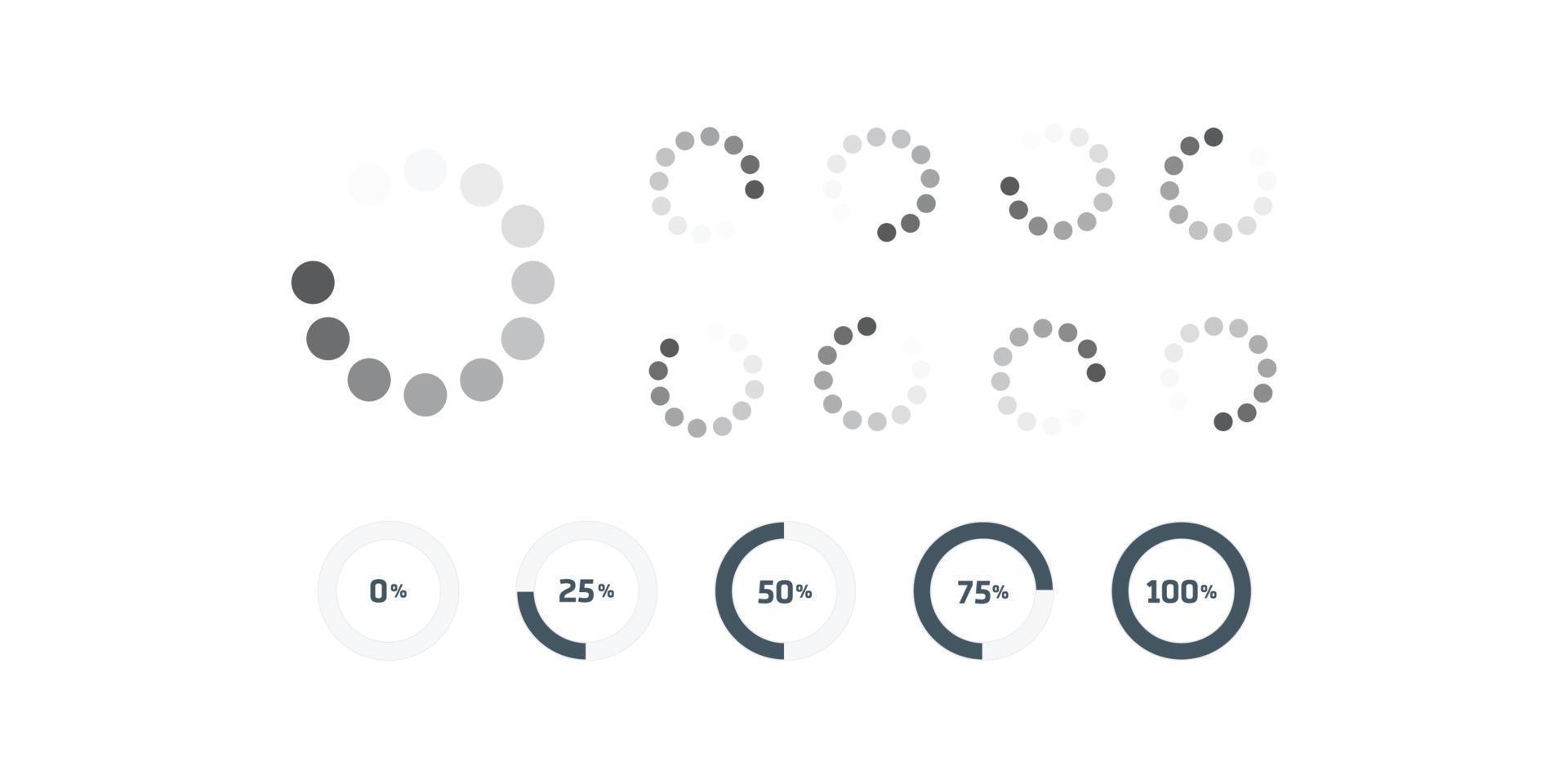 Vector download or upload status icon illustration, Load icon. Circle website buffer loader.