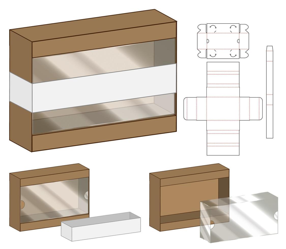 Box packaging die cut template design. 3d mock-up vector