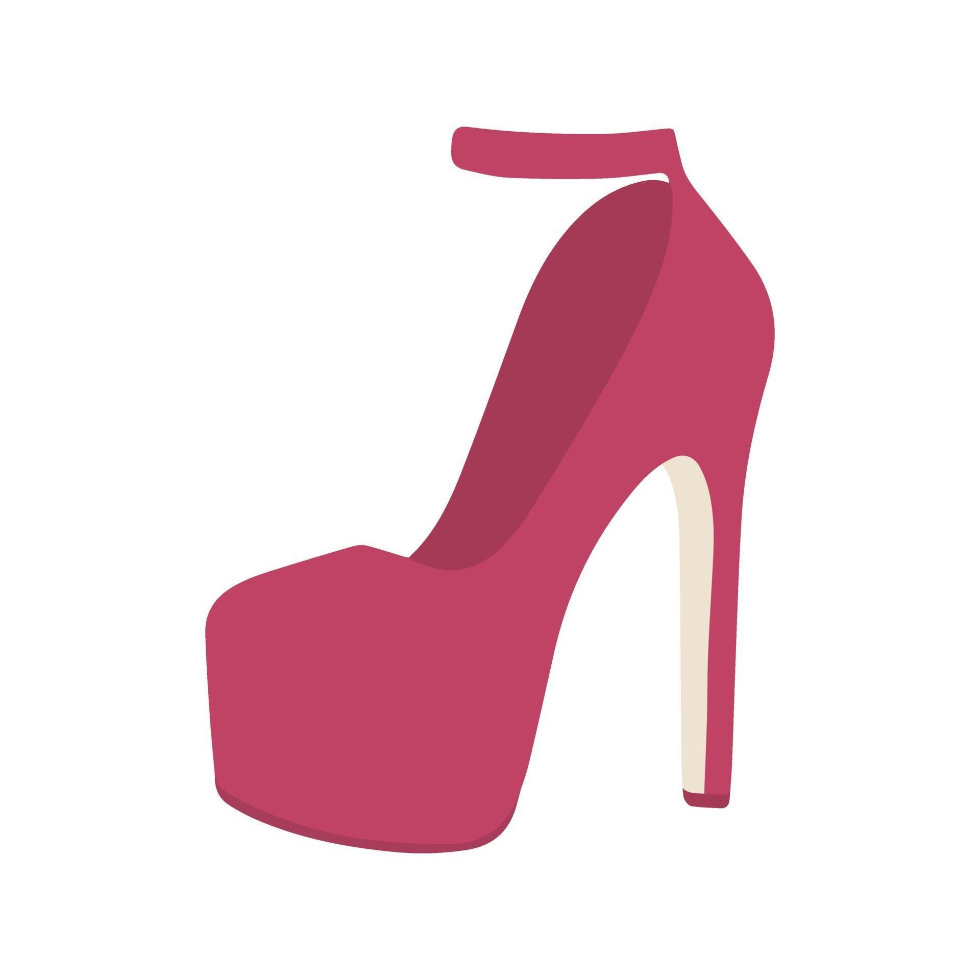 .Red sexy stiletto heels. Fashionable women s high-heeled shoes. Vector