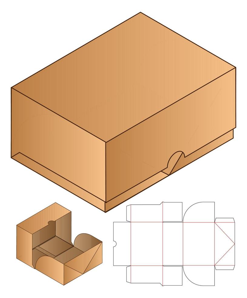 Box packaging die cut template design. 3d mock-up vector