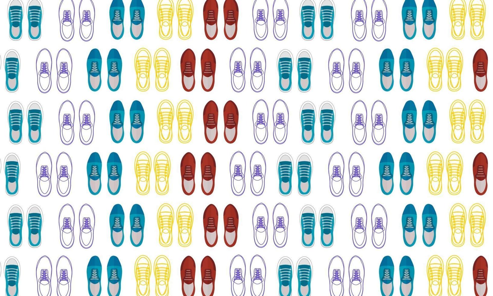 Abstract Shoes Pattern Flat Design vector