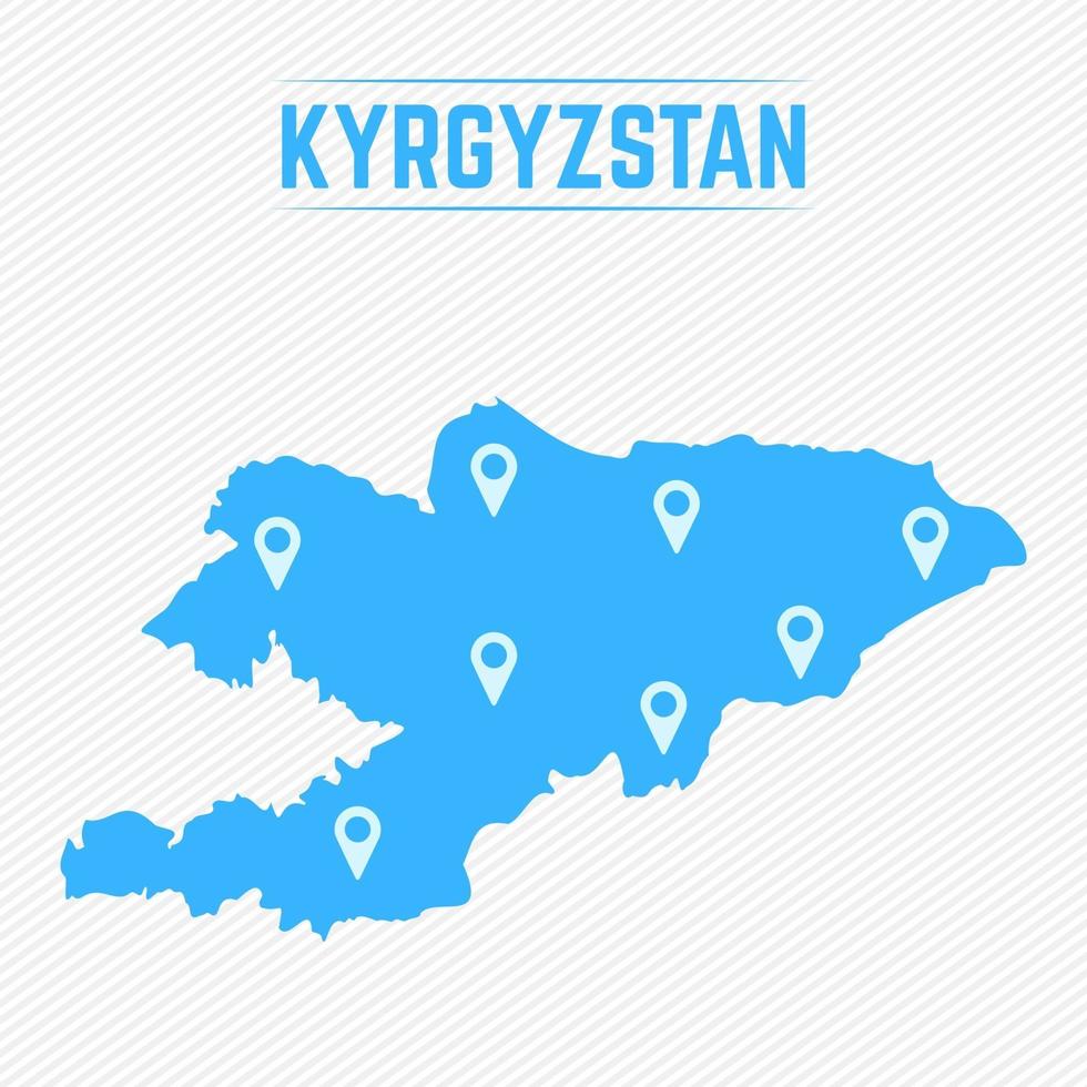 Kyrgyzstan Simple Map With Map Icons vector