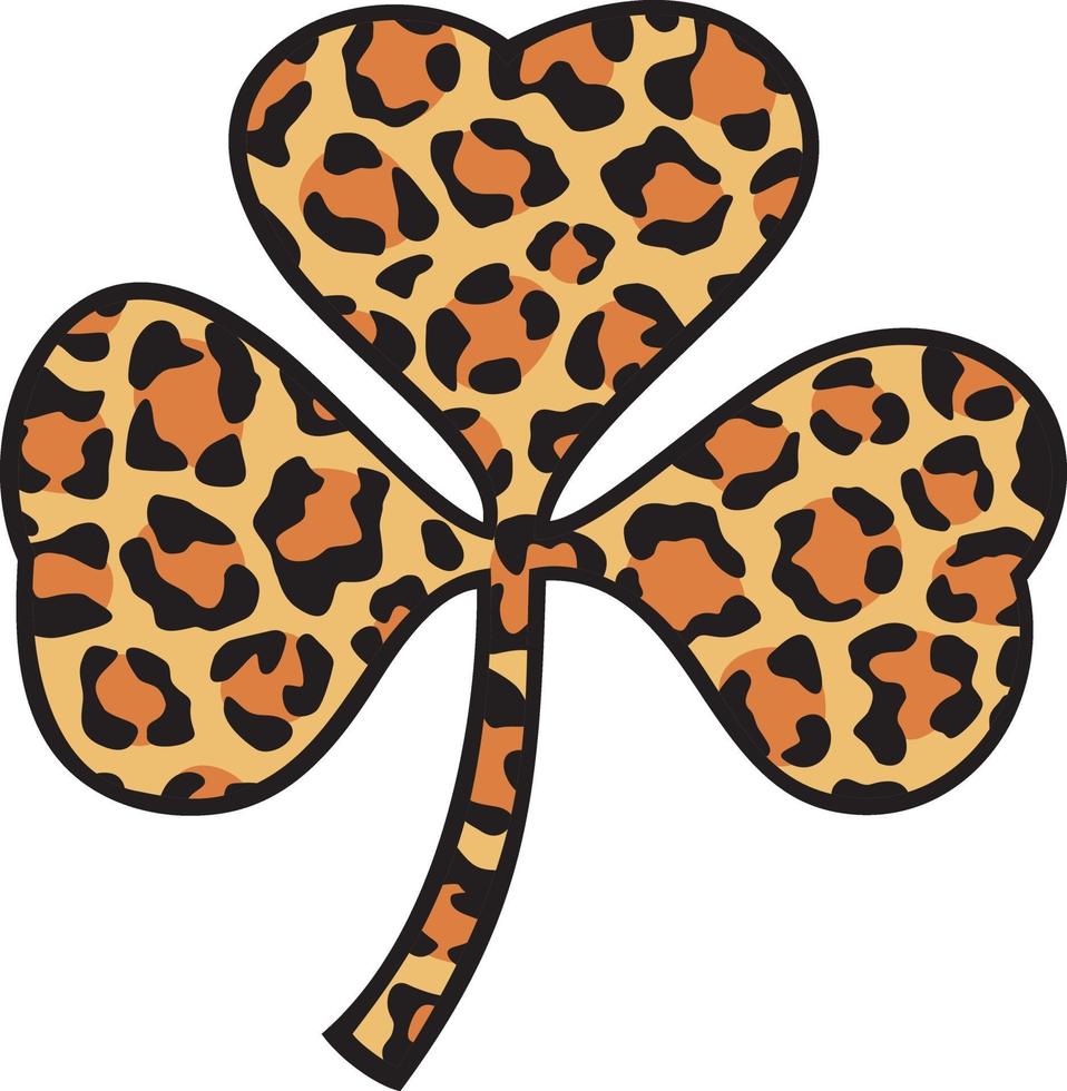 trébol con estampado de leopardo vector