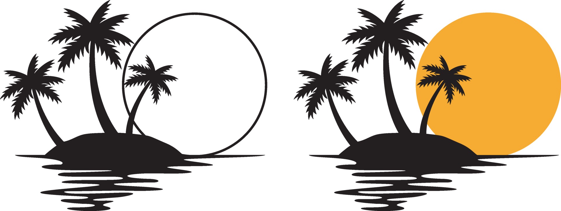 Palm Tree Sunset 2320754 Vector Art at Vecteezy