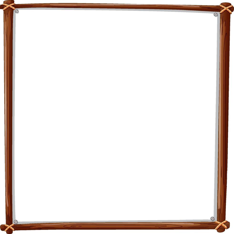 Wooden frame square isolated on white background vector