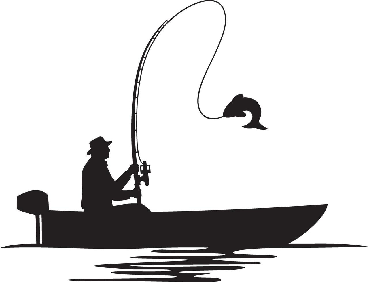 Fisherman caught a fish vector