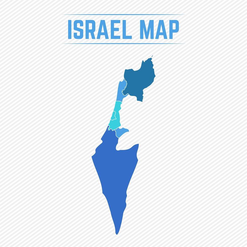 mapa detallado de israel con regiones vector