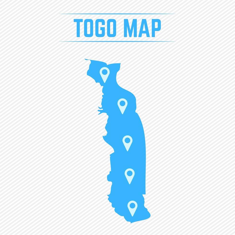 Togo mapa simple con iconos de mapa vector