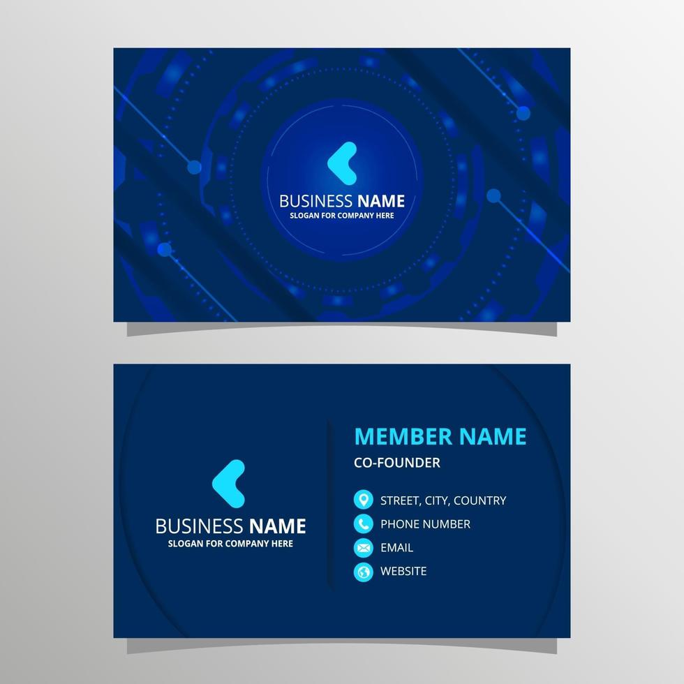 Technology Blue Business Card Template vector