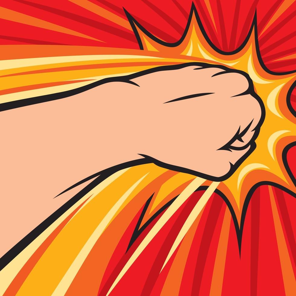 fist punching design vector