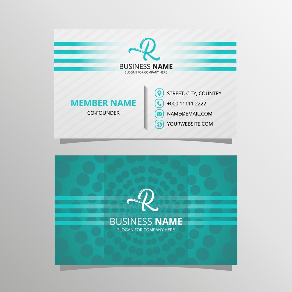 Modern Green Dotted Business Card Template vector