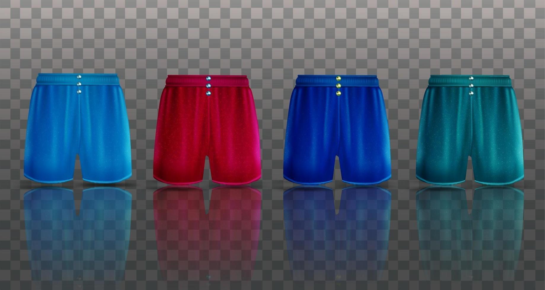 set of mens boxers 3D object illustration vector