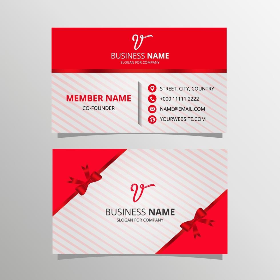 Elegant Red and White Business Card Template vector
