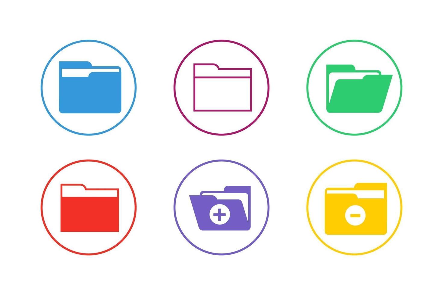 Colorful Folder Icon Set vector