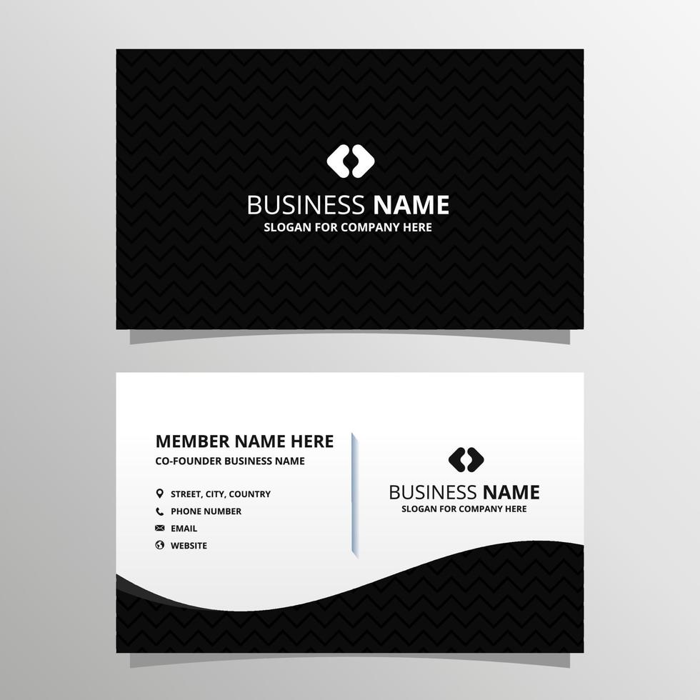 Abstract Black and White Zigzag Business Card Template vector