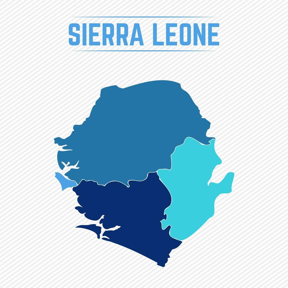 sierra leona mapa detallado con regiones vector