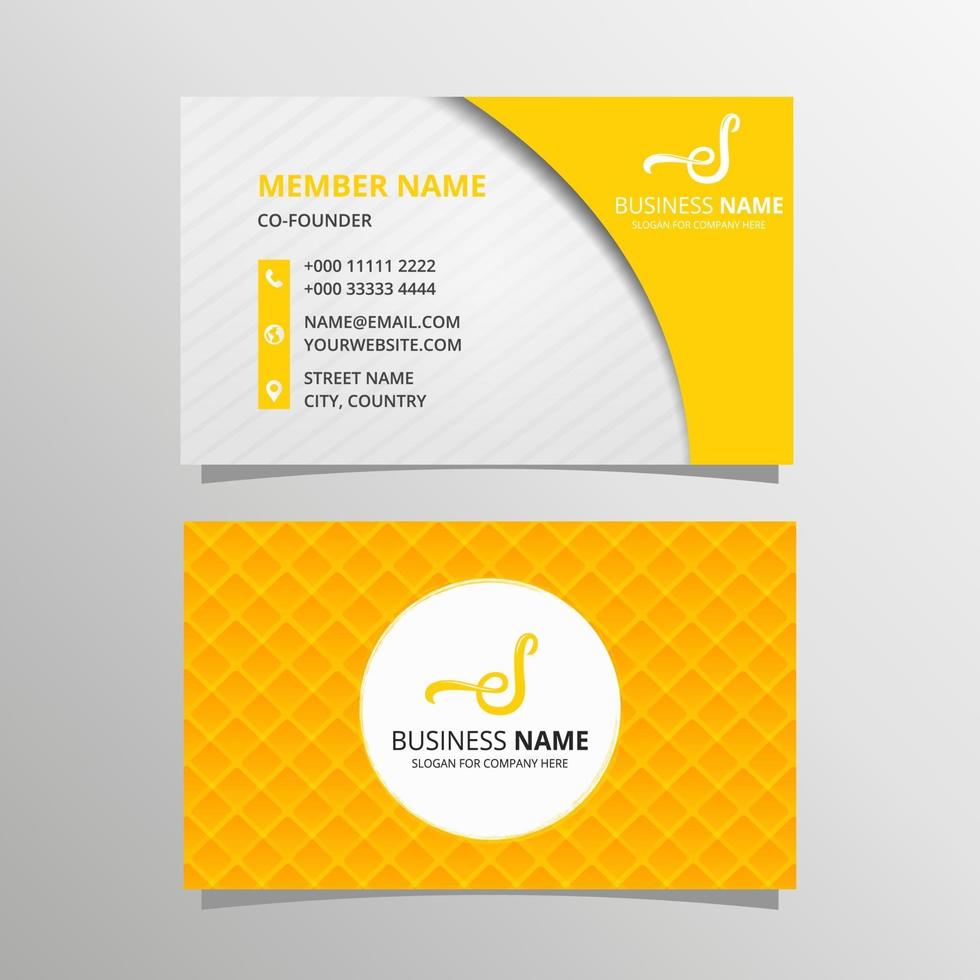 Stylish Yellow Business Card Template vector