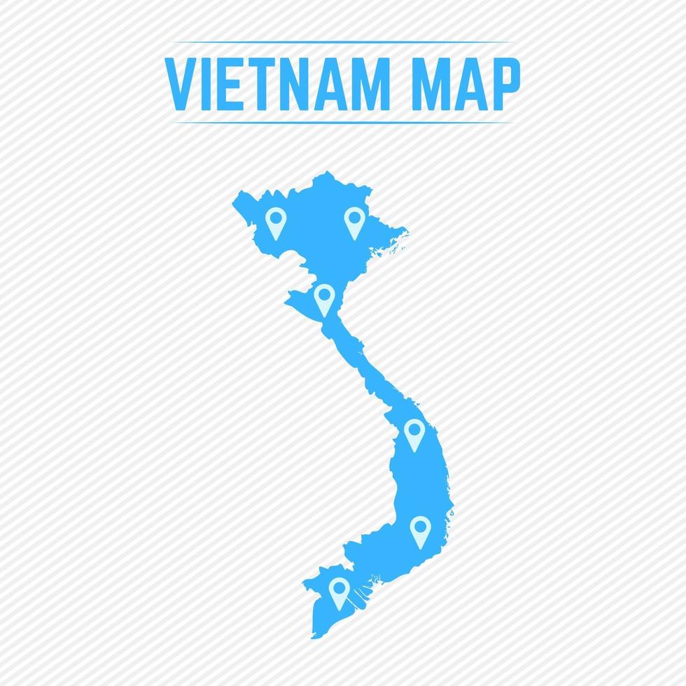 Vietnam Simple Map With Map Icons vector