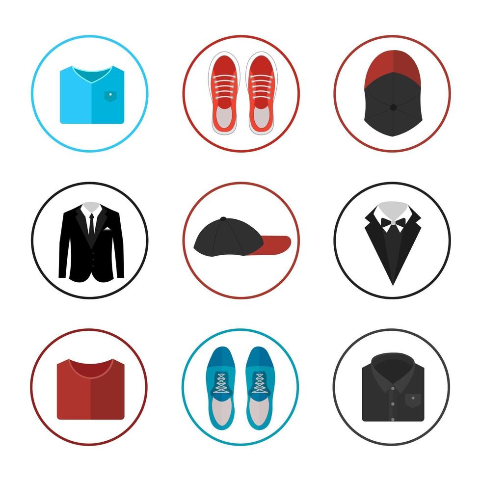 Colorful Clothes Icon Set vector