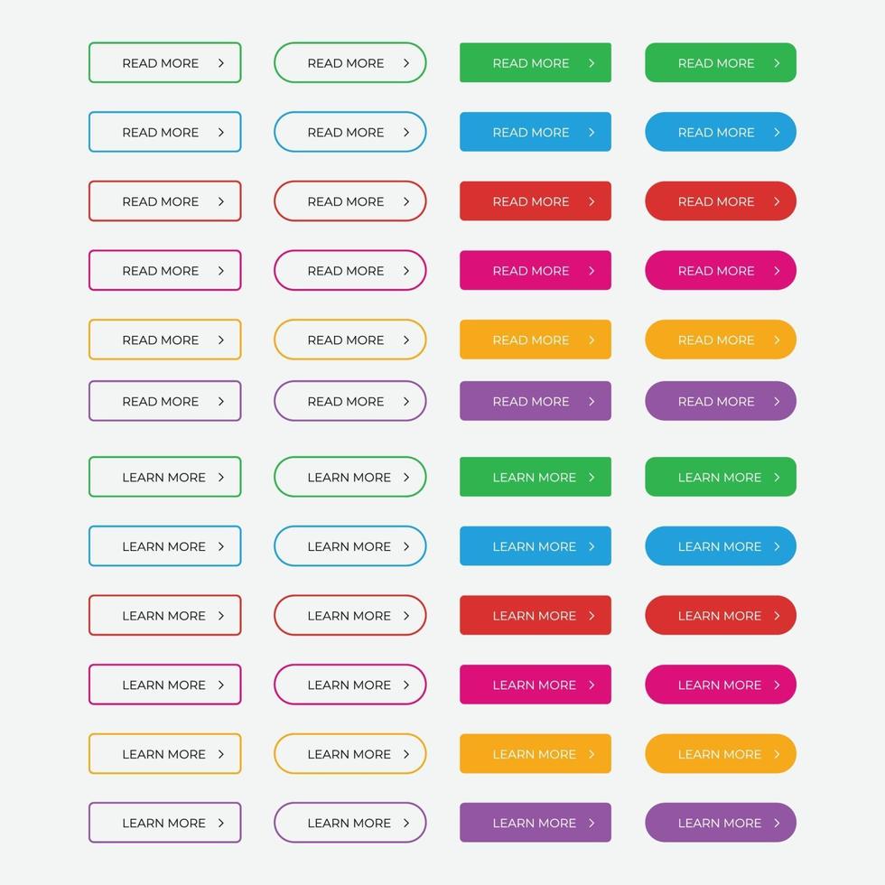 conjunto de botones de elementos de la interfaz de usuario para el diseño de sitios web y aplicaciones móviles vector